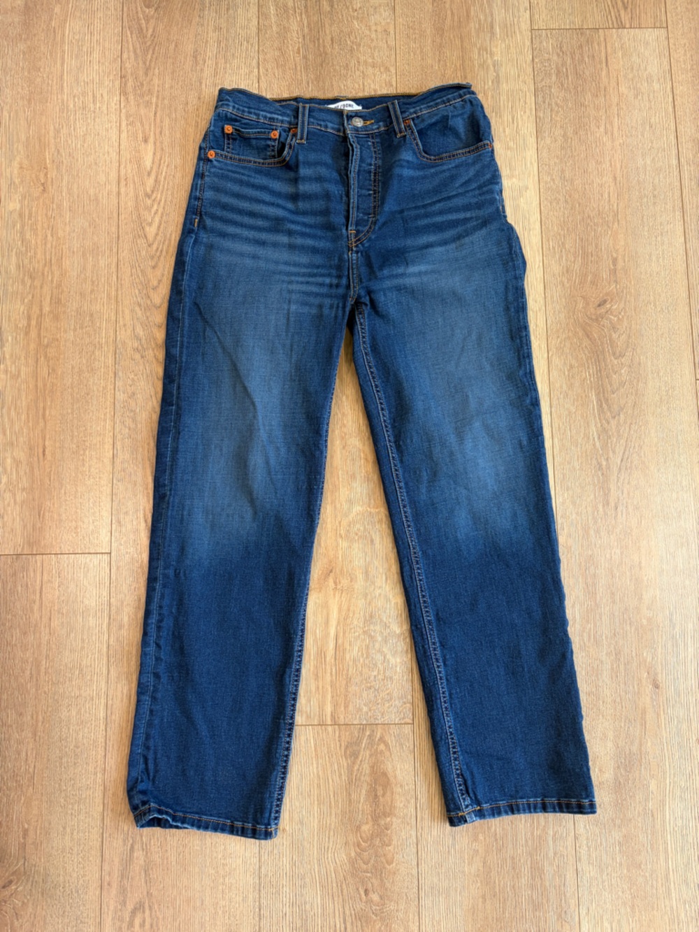 RE/DONE Straight Leg Jeans Size 29 Medium Wash Denim